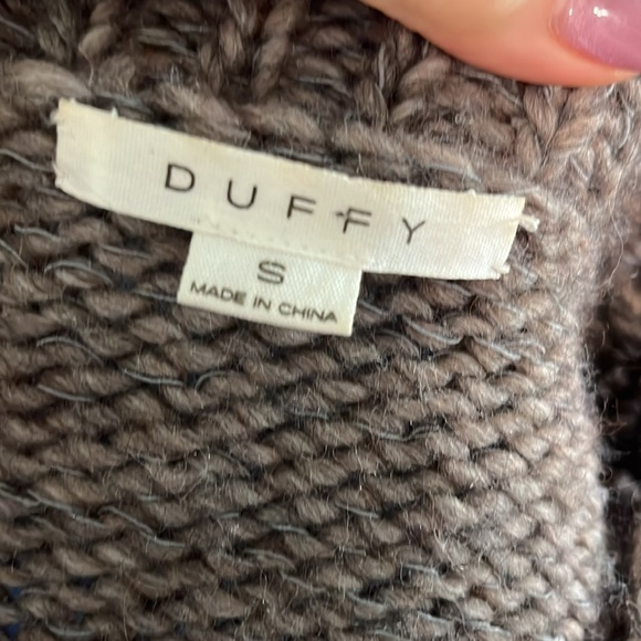 Duffy V-neck Sweater Alpaca Blend Size Small Brown Oversized - Picture 6 of 8
